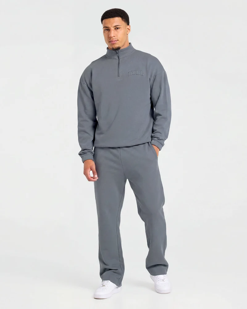 Effortless Oversized 1/4 Zip Pullover - Deep Slate