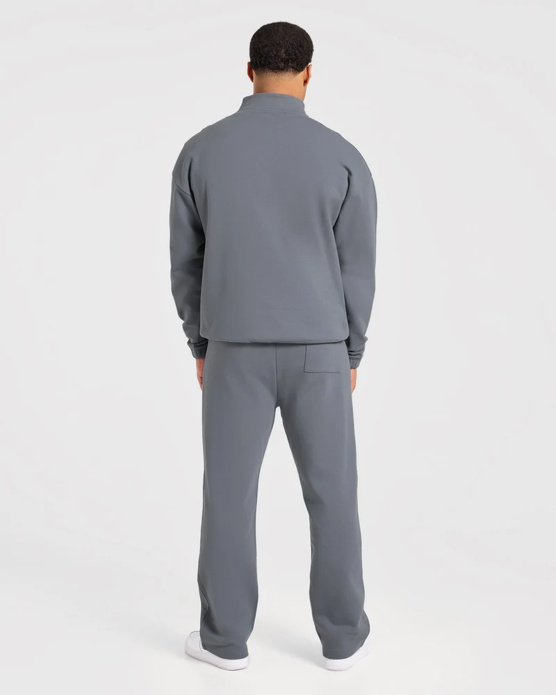 Effortless Oversized 1/4 Zip Pullover - Deep Slate