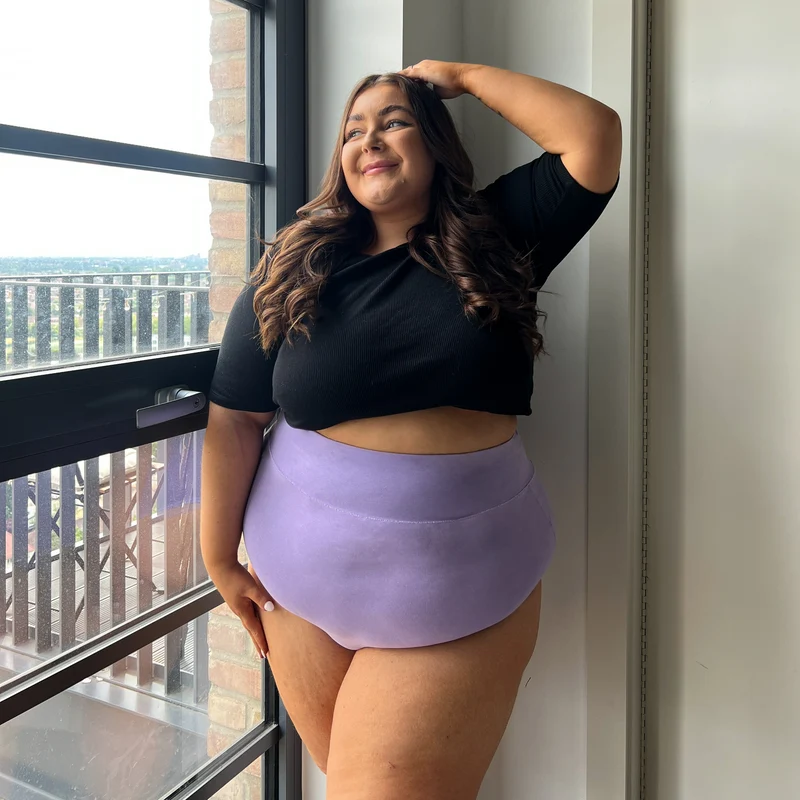 Organic Cotton Super High Waist Knickers - Cassis de Violet