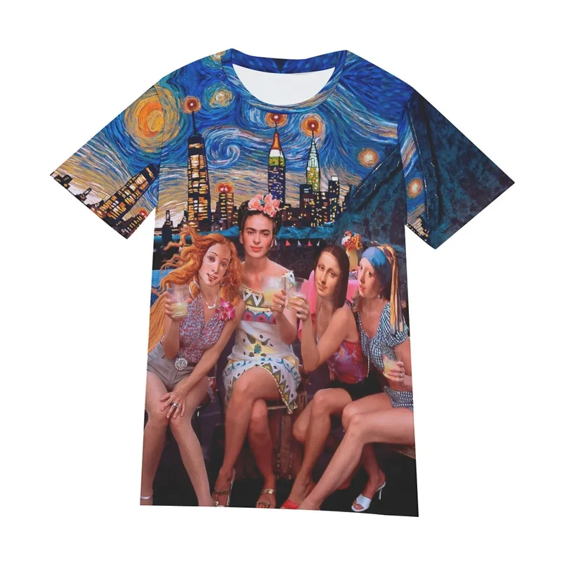 Venus, Frida, Mona and Vermeer’s Girls Night T-Shirt