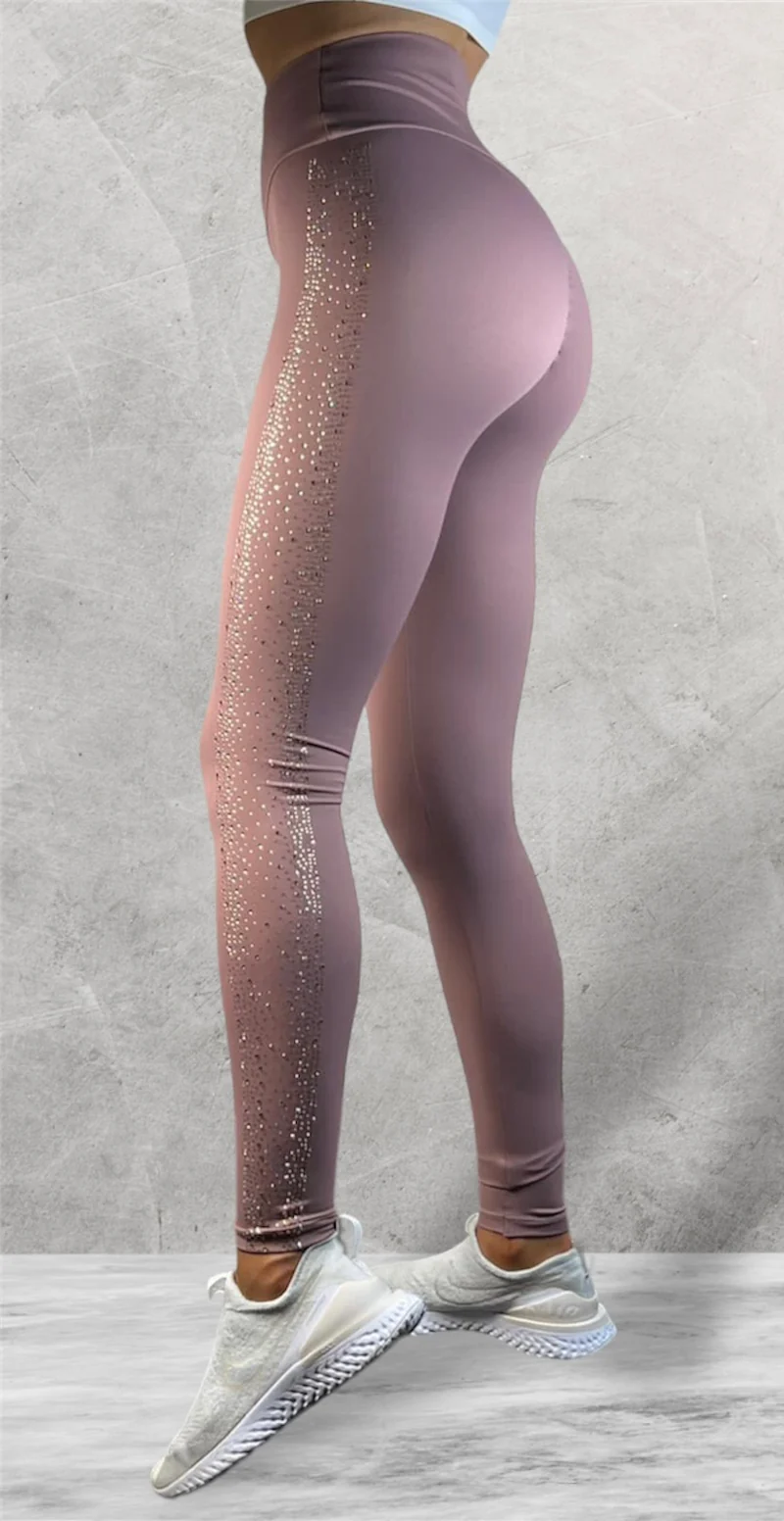 LUXEIT DIAMOND™ Rose Gold Pink High-Waisted Leggings