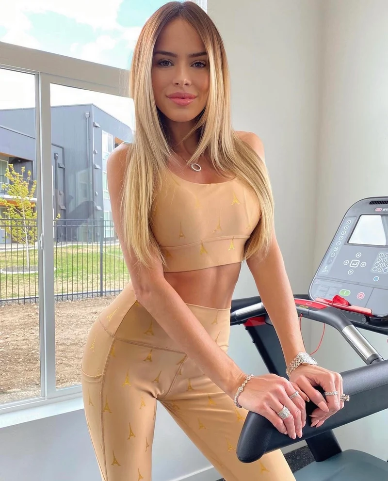 Lady In Paris Gold Embellished Sports Bra, High Support - Tan