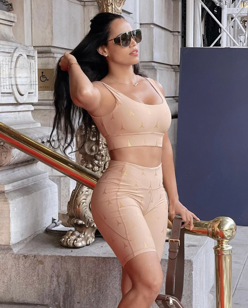 Lady In Paris Gold Embellished Sports Bra, High Support - Tan