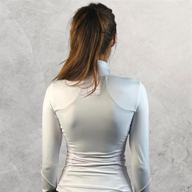 LUXEIT DIAMOND™ Elite White Slim-Fit High Neck Training Jacket