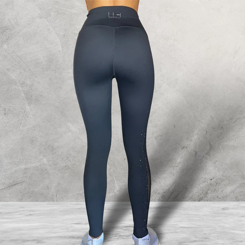 LUXEIT DIAMOND™ Caviar Black High-Waisted Mesh Leggings