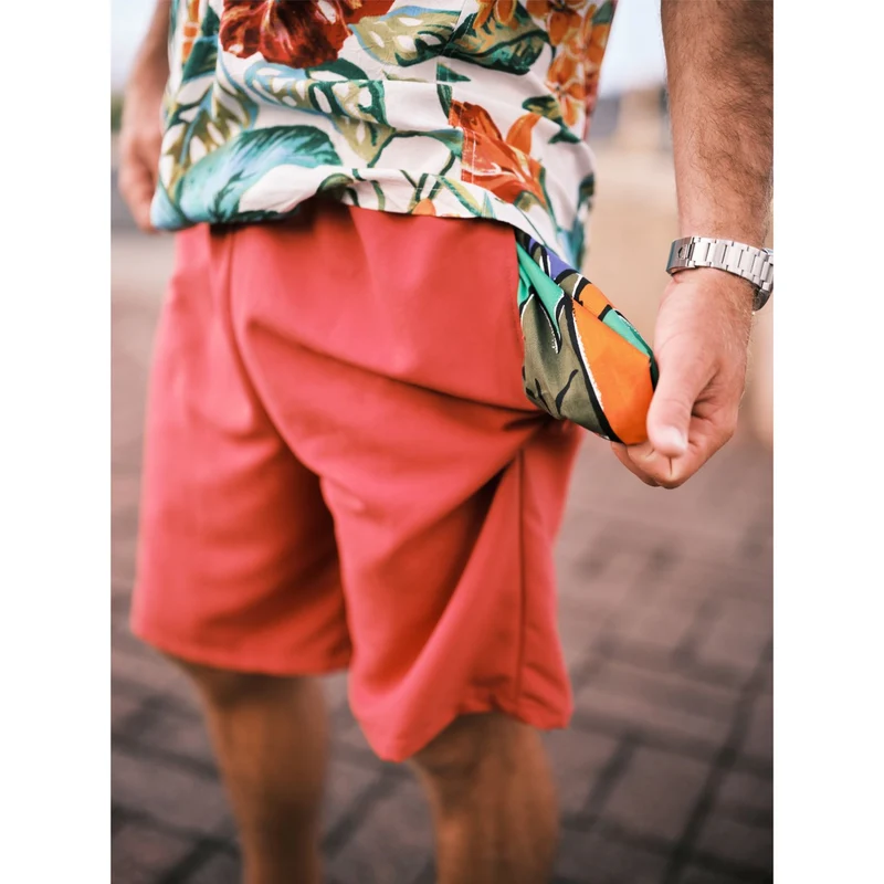 Super Jams en nylon uni pour homme - Rouge