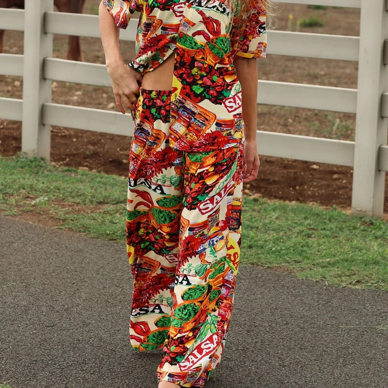 Pantalon long à jambes larges - Salsa