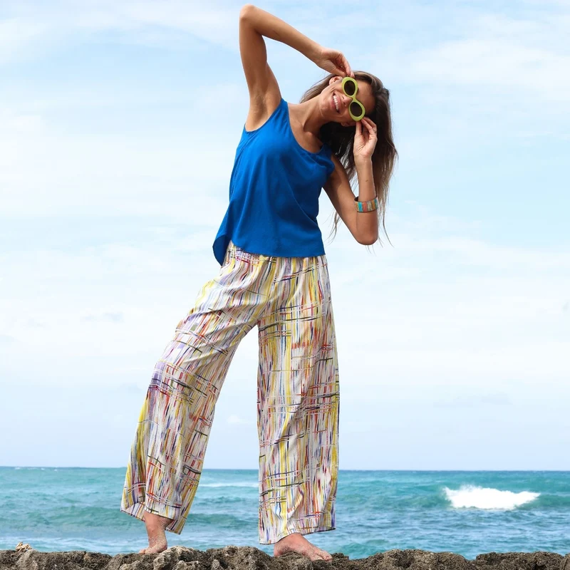 Pantalon long à jambes larges - Viola Twist