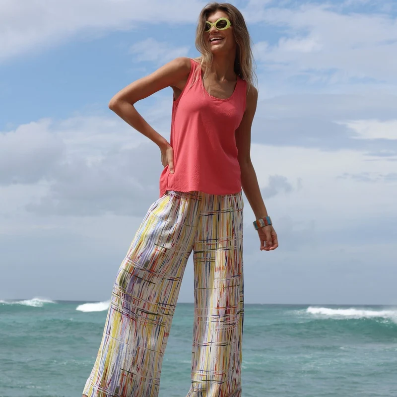 Pantalon long à jambes larges - Viola Twist