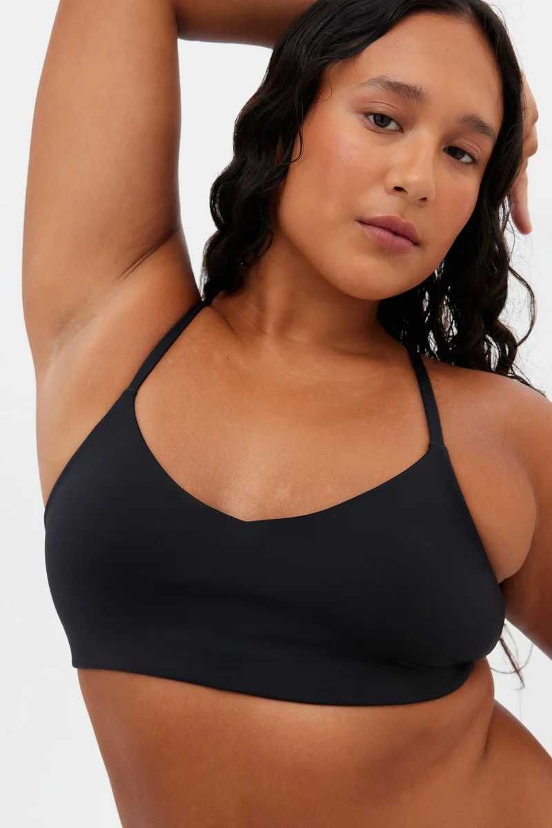 Brassière noire col en V