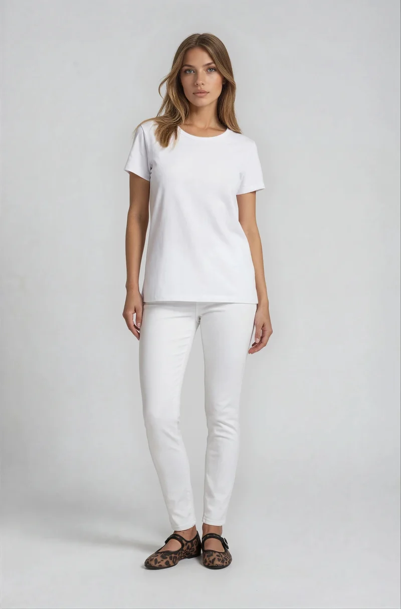 WHITEFIVE - ASH, High-Waist, Straight Fit, Medical White