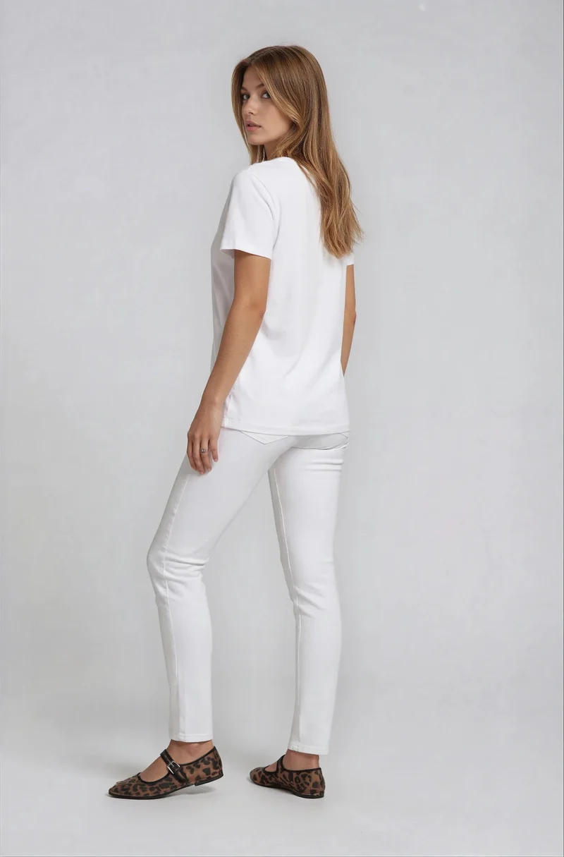 WHITEFIVE - ASH, High-Waist, Straight Fit, Medical White