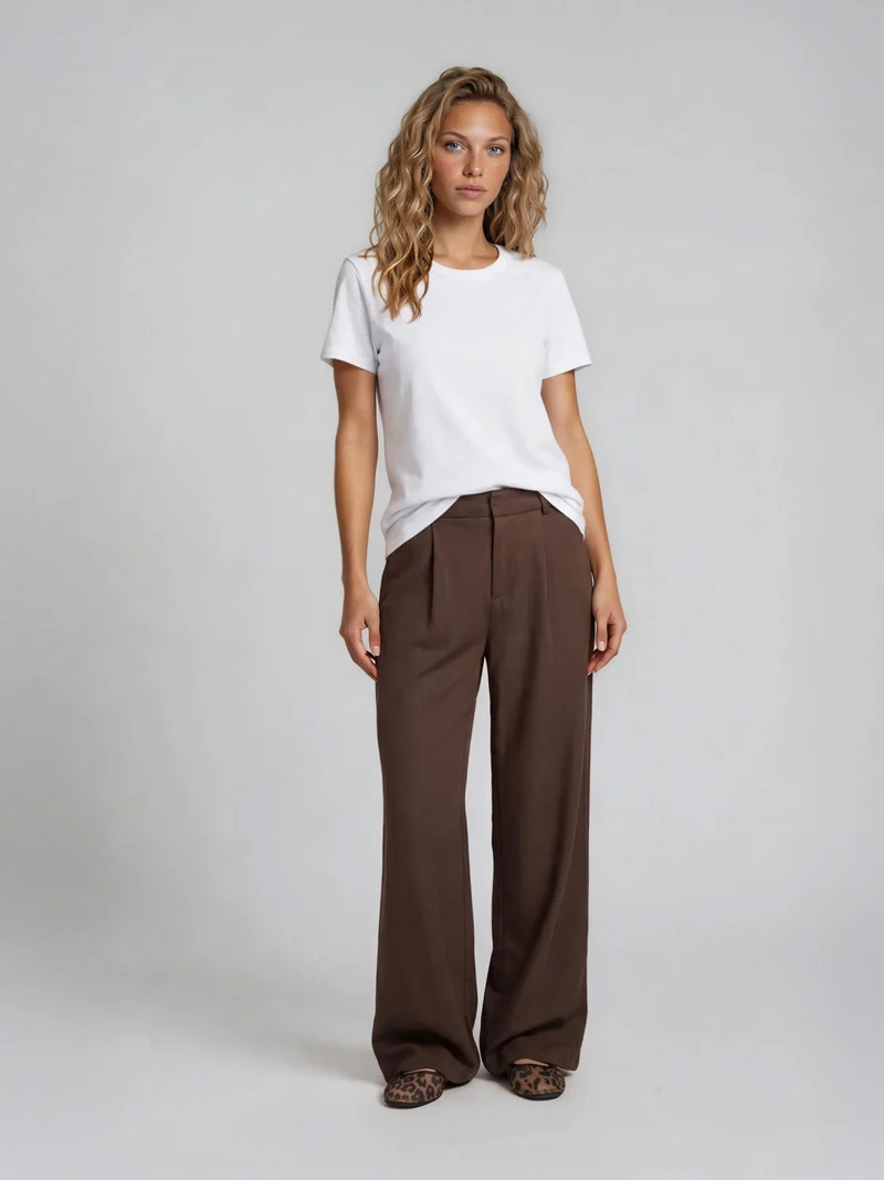 Bogilvy - LIV - Damenstoffhose mit weichem Griff, Mid-Waist, Brown