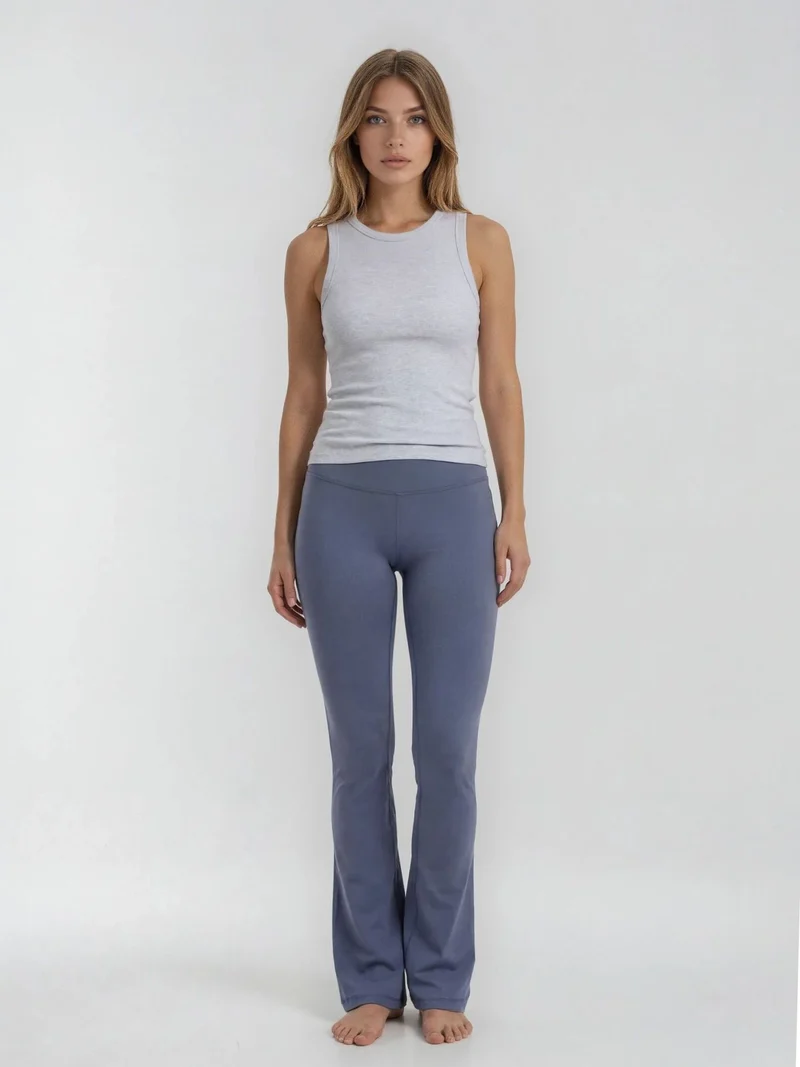 BOGILVY - Funktionale Damen Nylon Flared Leggings, Graublau
