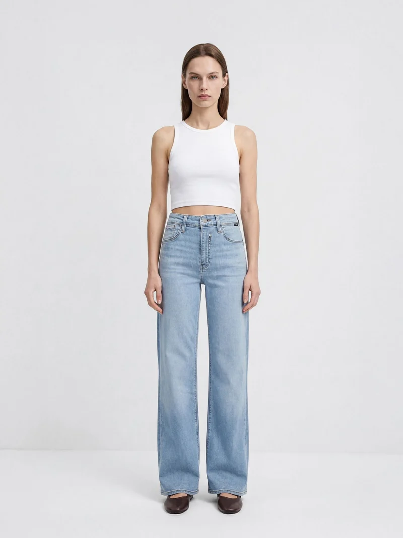 MAVI - MALIBU, High Waist, Loose Wide Leg, Lt Used Str
