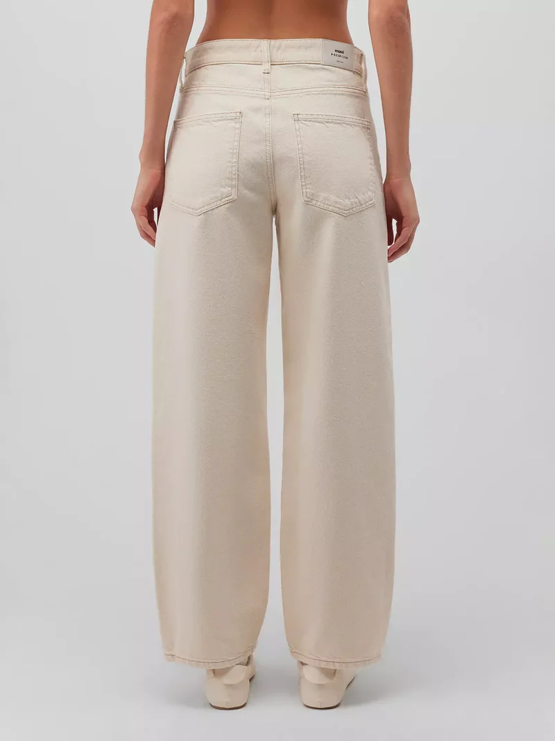 MAVI - Leila, Mid Waist, Baggy Barrel Jeans, Biscotti Denim