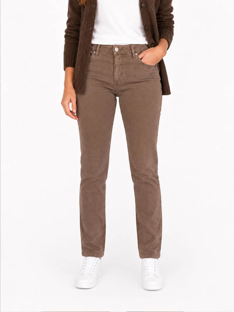 MAC - MELANIE, Straight Fit, High-Waist, Light Tree Bark
