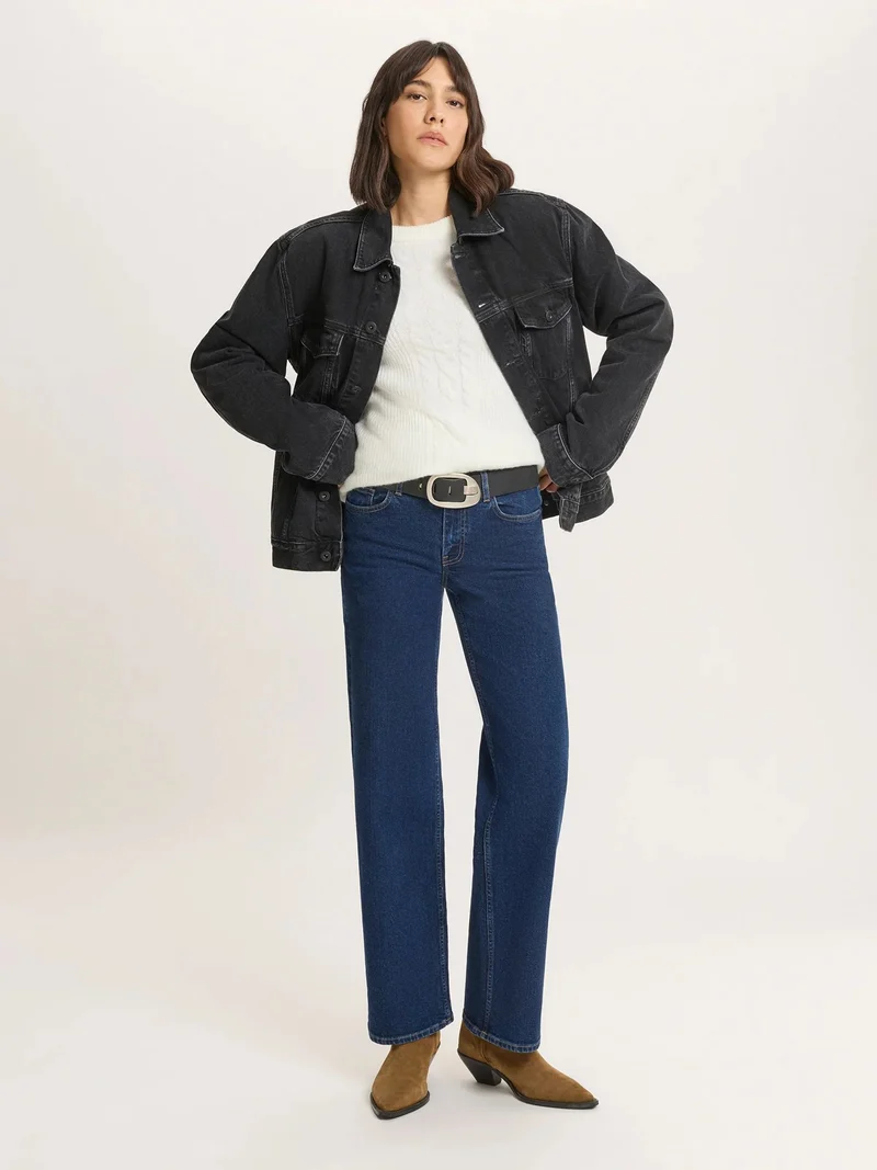 CROSS JEANS - Straight Fit-Jeans, Low-Waist, Deep Blue