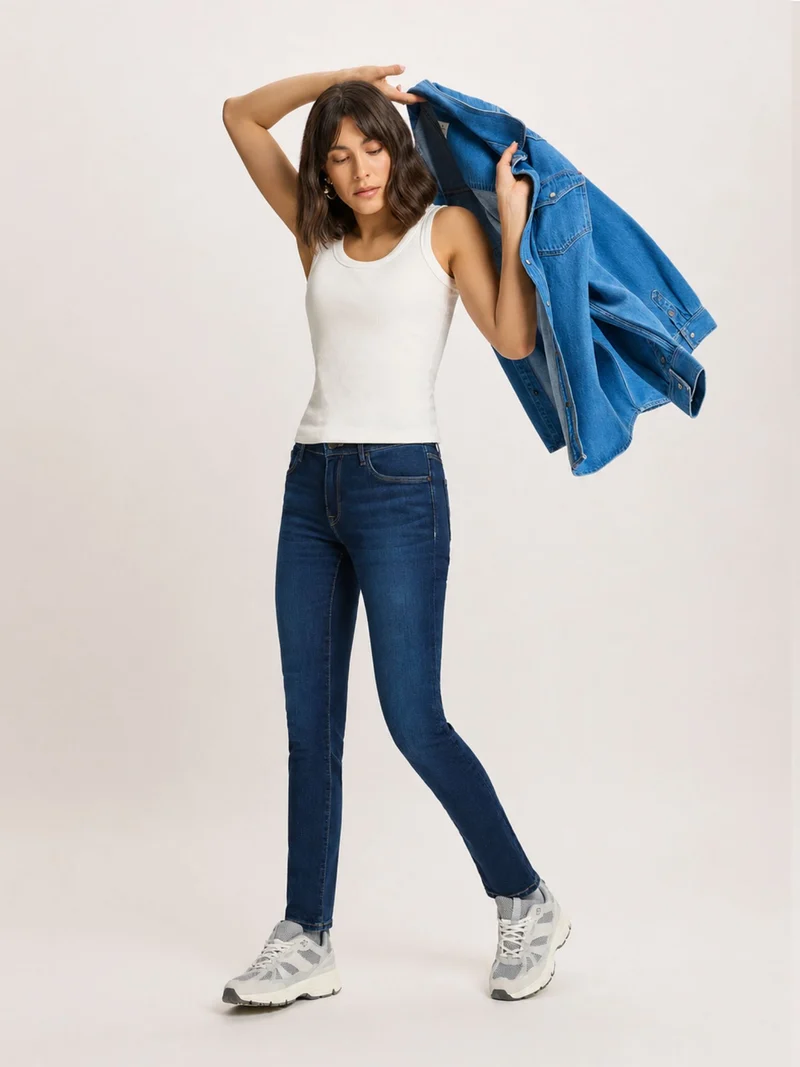 CROSS JEANS - ANYA Jeans, Slim Fit, High-Waist, Deep Blue