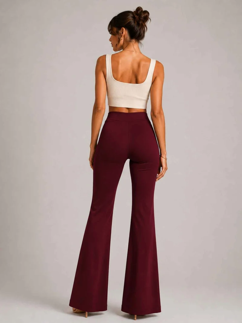 ONLY M -Travel-Wear Strong – Damen Stoffhose in Straight Fit und High Waist, Bordeaux