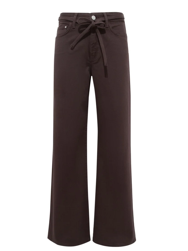 MAVI - MALIBU with Belt, High Waist, Loose Wide Leg, Chocolate Colored
