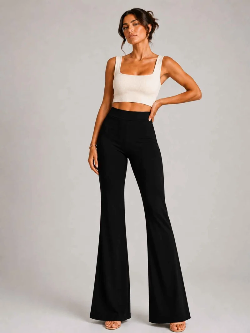 ONLY M -Travel-Wear Strong – Damen Stoffhose in Straight Fit und High Waist, Black