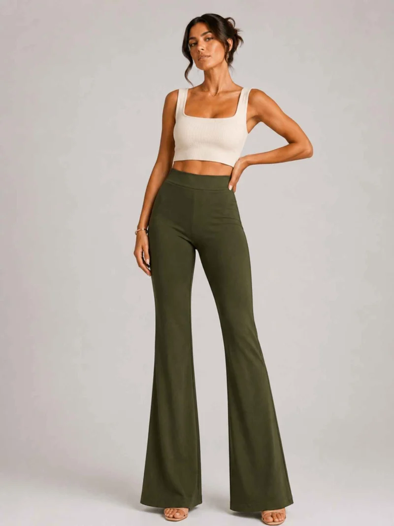 ONLY M -Travel-Wear Strong – Damen Stoffhose in Straight Fit und High Waist, Khaki