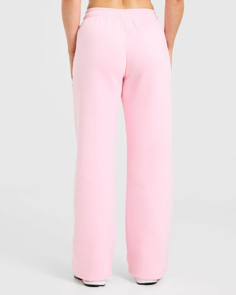 Varsity Applique Oversized Straight Leg Joggers - Baby Rose