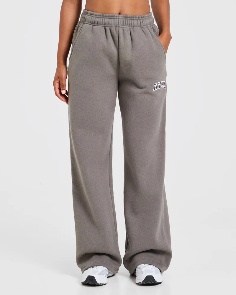 Varsity 2.0 Oversized Straight Leg Joggers - Slate Marron