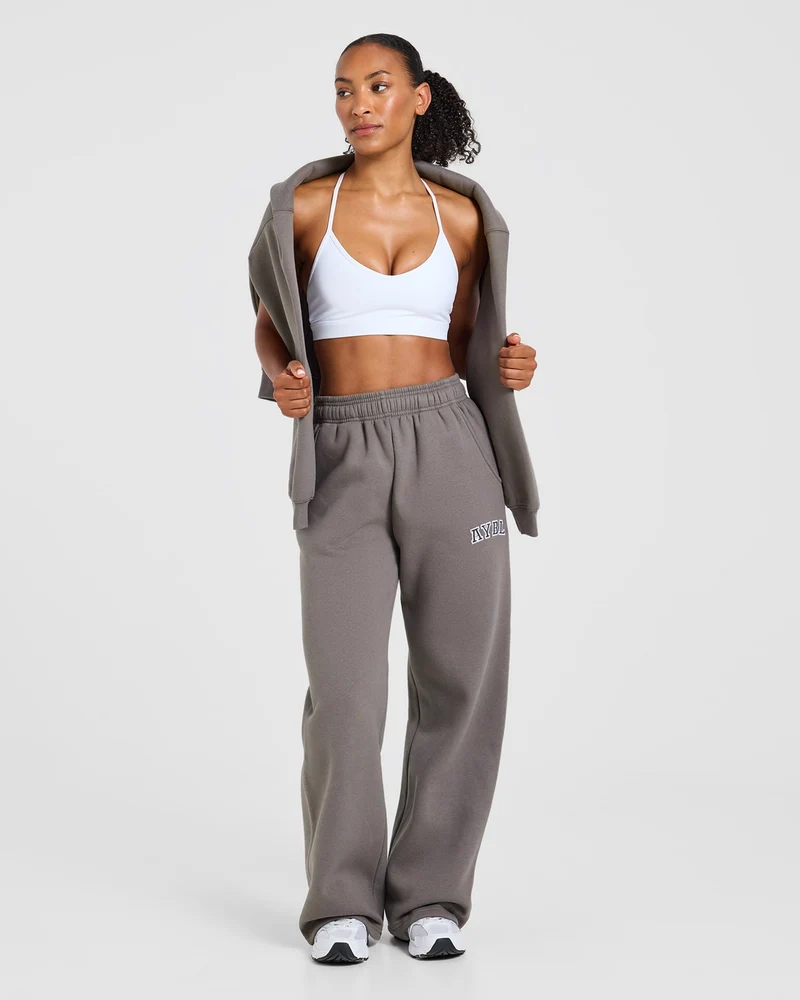 Varsity 2.0 Oversized Straight Leg Joggers - Slate Marron