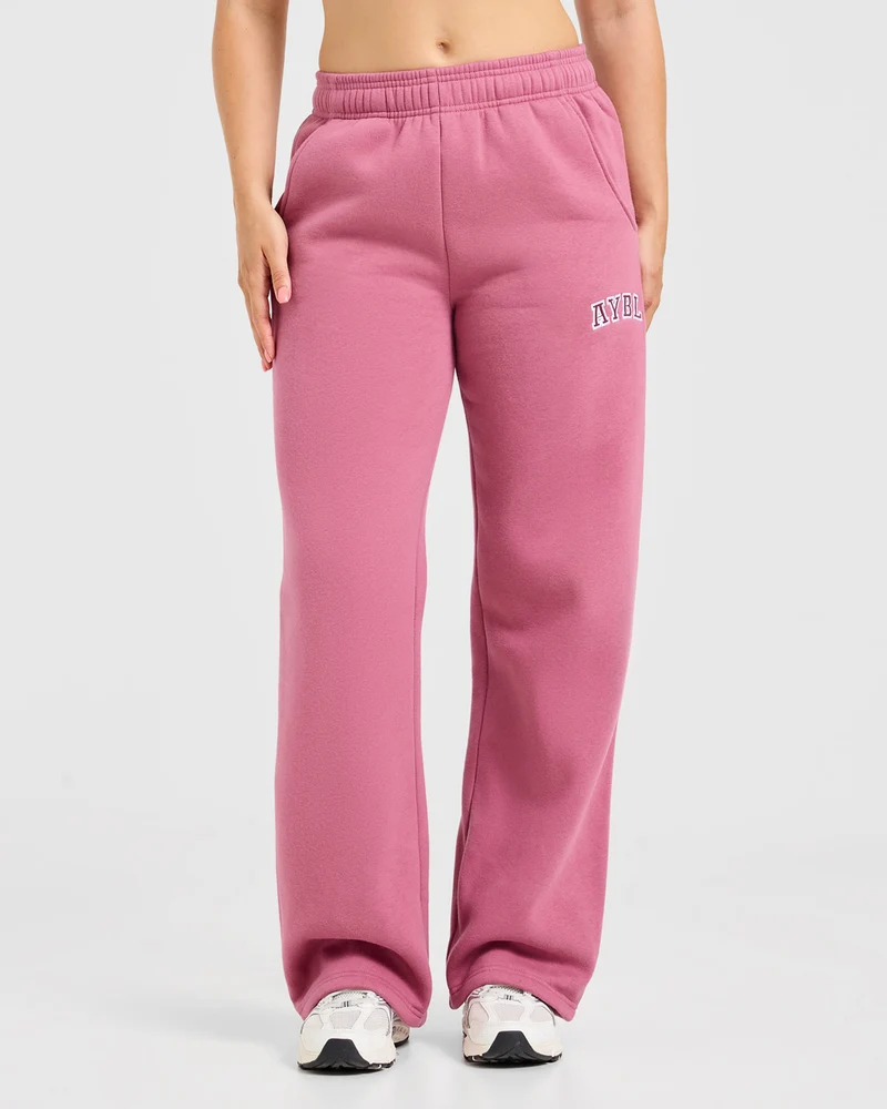 Varsity 2.0 Oversized Straight Leg Joggers - Dusty Rose