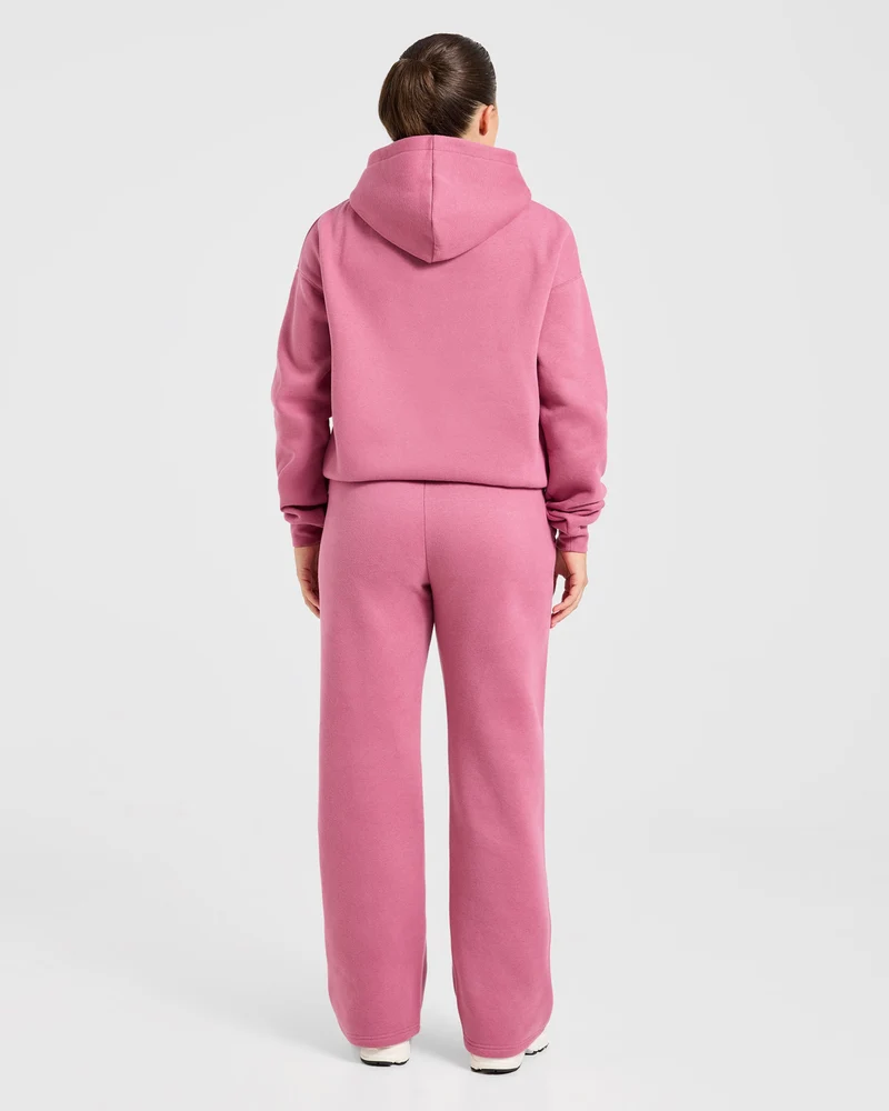 Varsity 2.0 Oversized Straight Leg Joggers - Dusty Rose