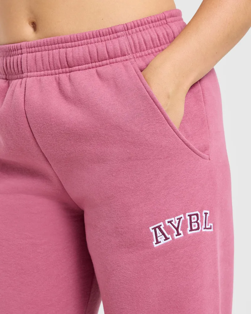 Varsity 2.0 Oversized Straight Leg Joggers - Dusty Rose