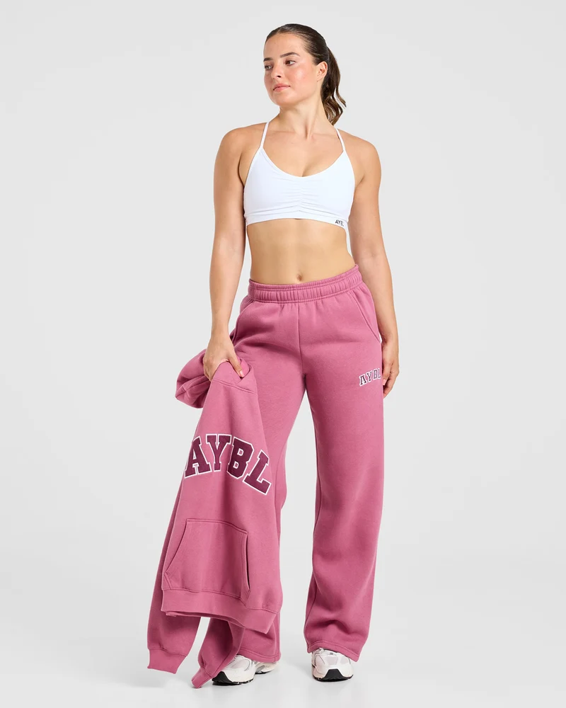 Varsity 2.0 Oversized Straight Leg Joggers - Dusty Rose