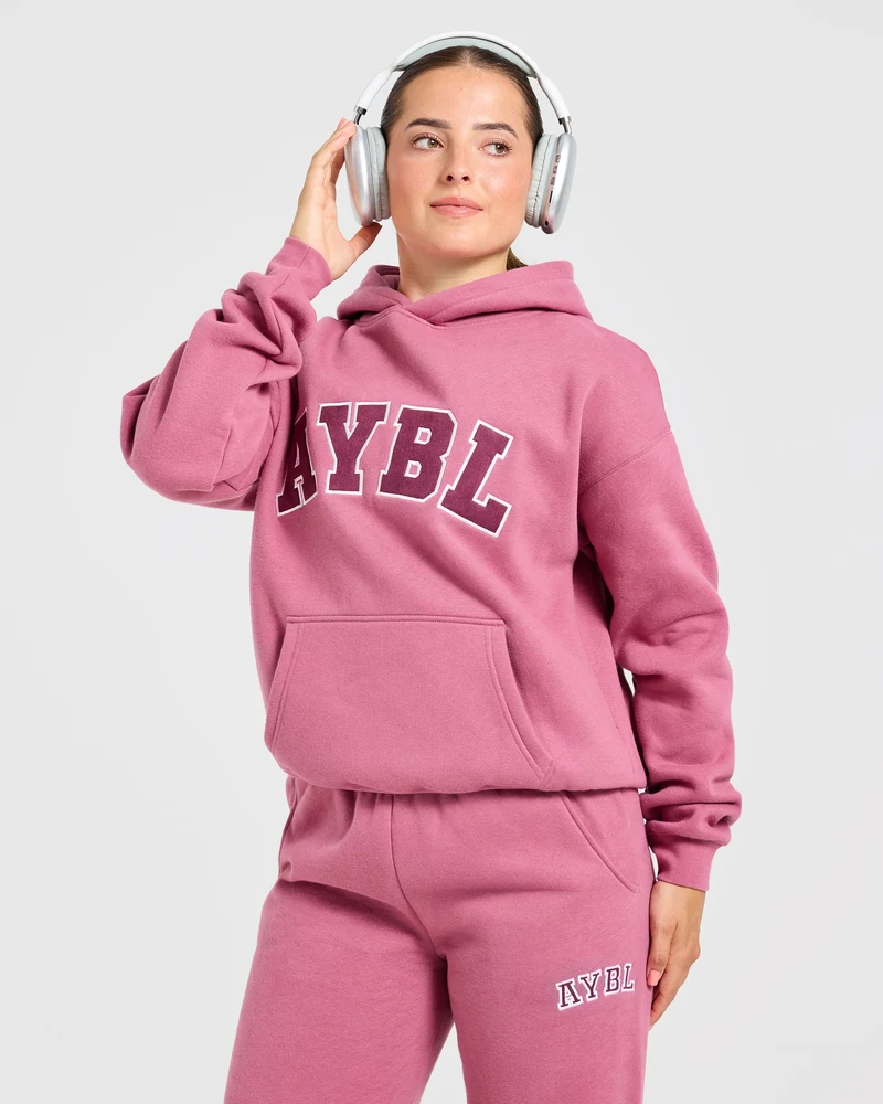 Varsity 2.0 Oversized Hoodie - Dusty Rose