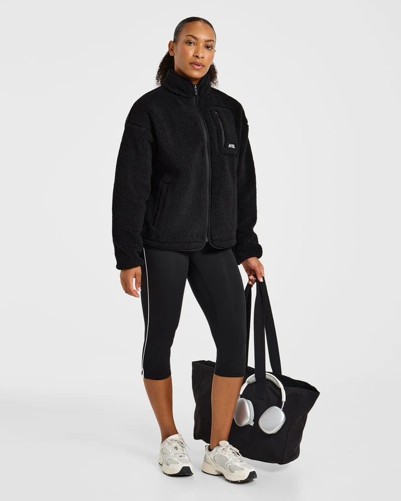 Signature Zip Up Fleece Jacket - Noir