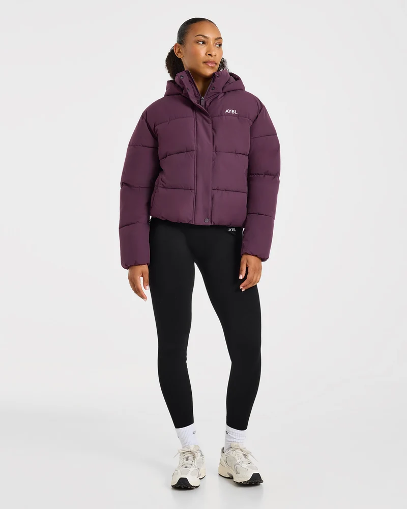 Signature Puffer Coat - Plum