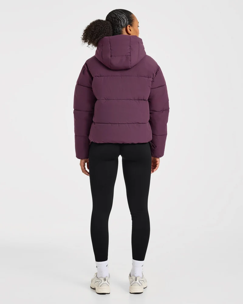Signature Puffer Coat - Plum