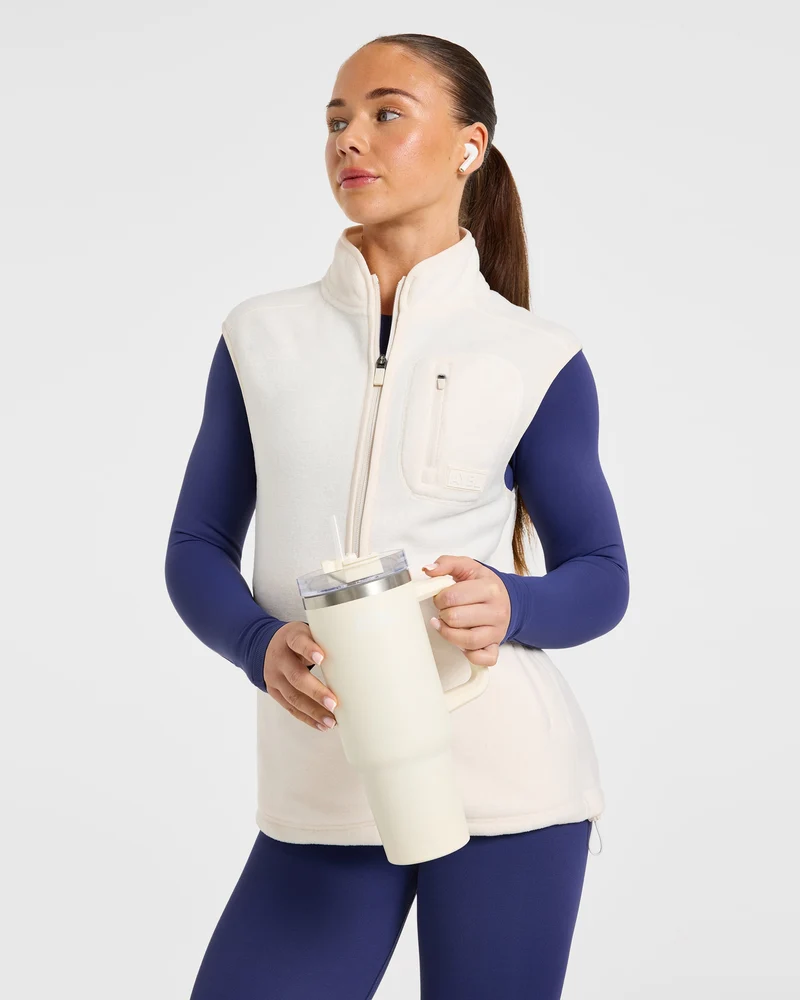 Signature Lightweight Fleece Gilet - Cream