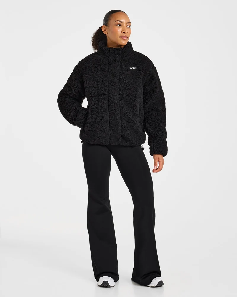 Signature Fleece Puffer Coat - Noir