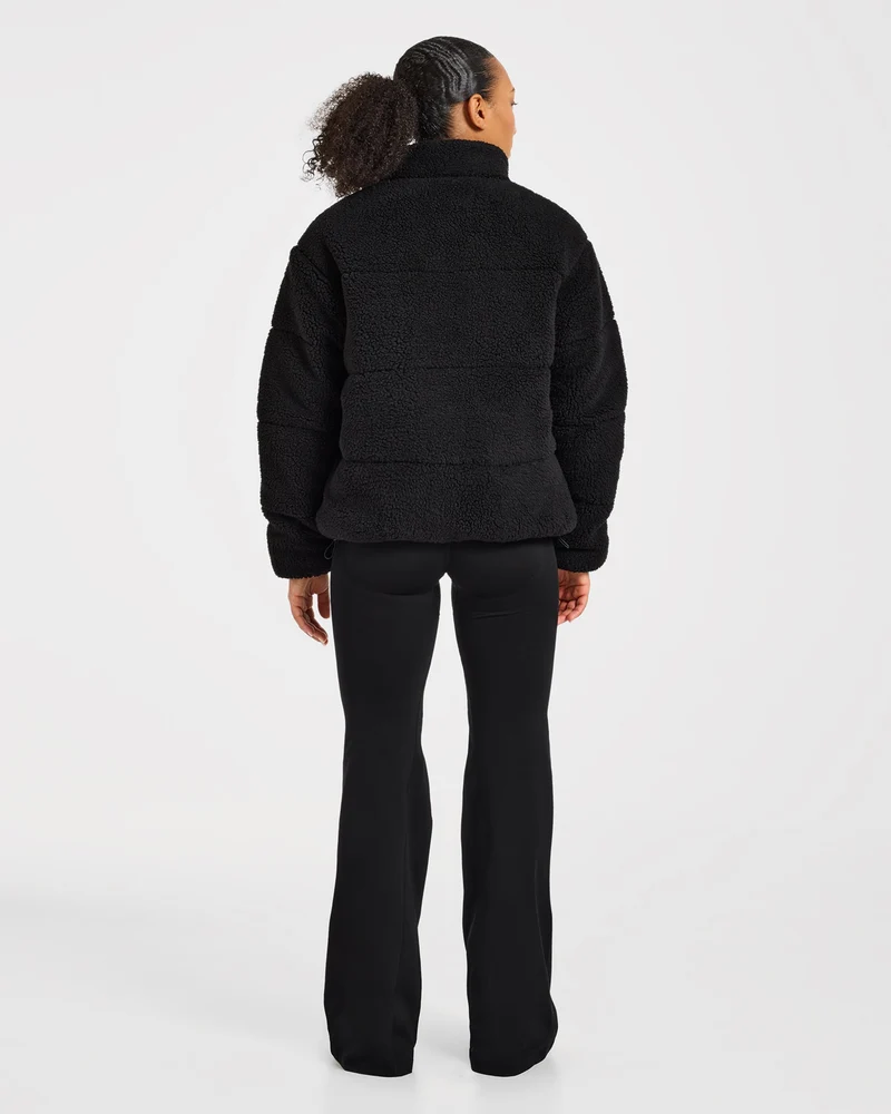 Signature Fleece Puffer Coat - Noir