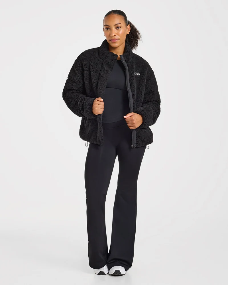 Signature Fleece Puffer Coat - Noir