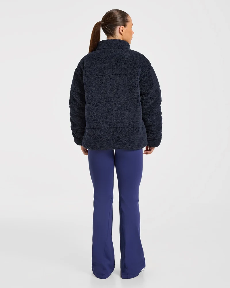 Signature Fleece Puffer Coat - Navy