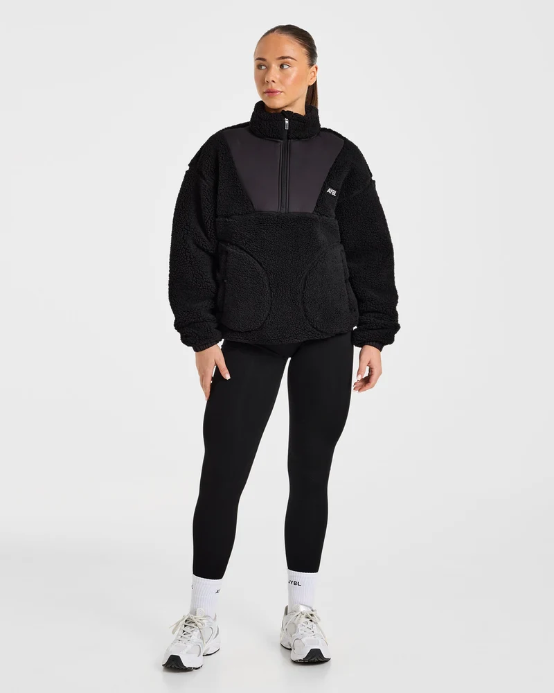 Signature 1/4 Zip Fleece Pullover - Noir