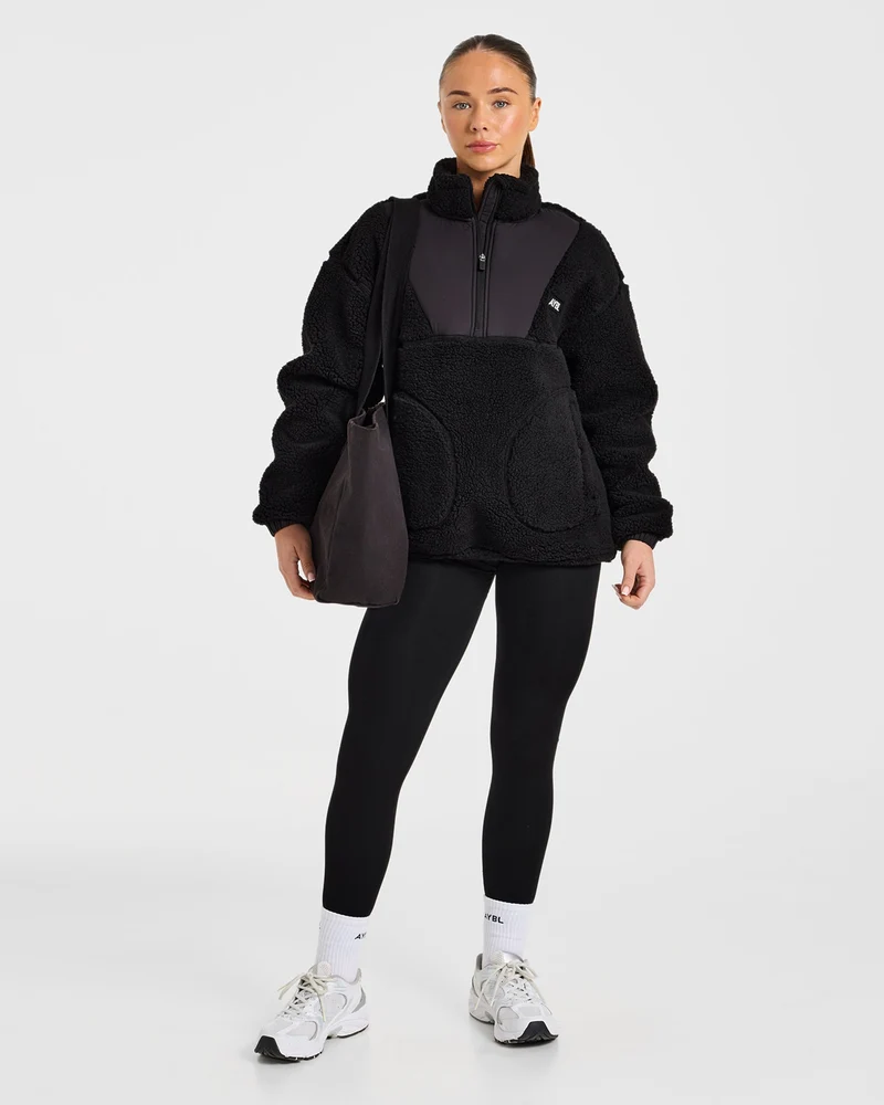 Signature 1/4 Zip Fleece Pullover - Noir