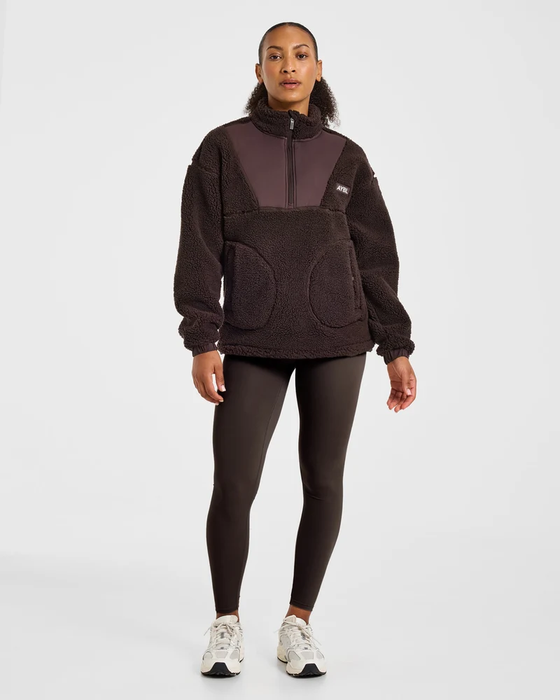 Signature 1/4 Zip Fleece Pullover - Cocoa Marron
