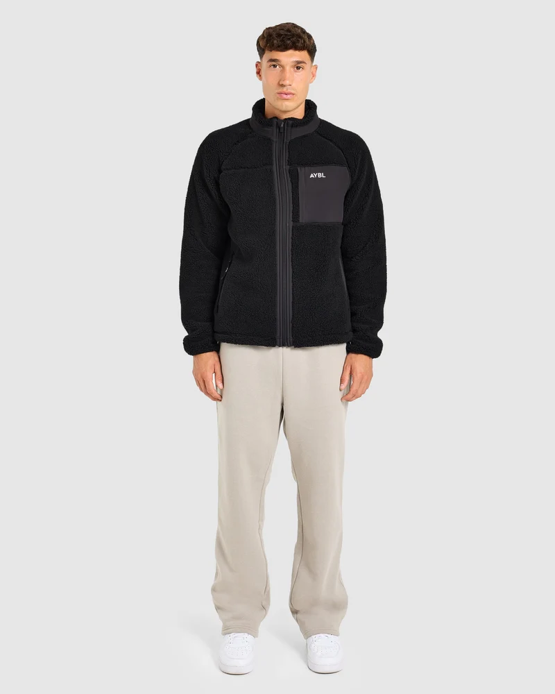 Classic Zip Up Fleece Jacket - Noir