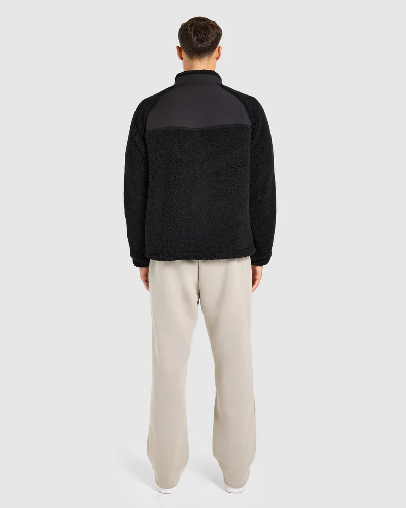 Classic Zip Up Fleece Jacket - Noir