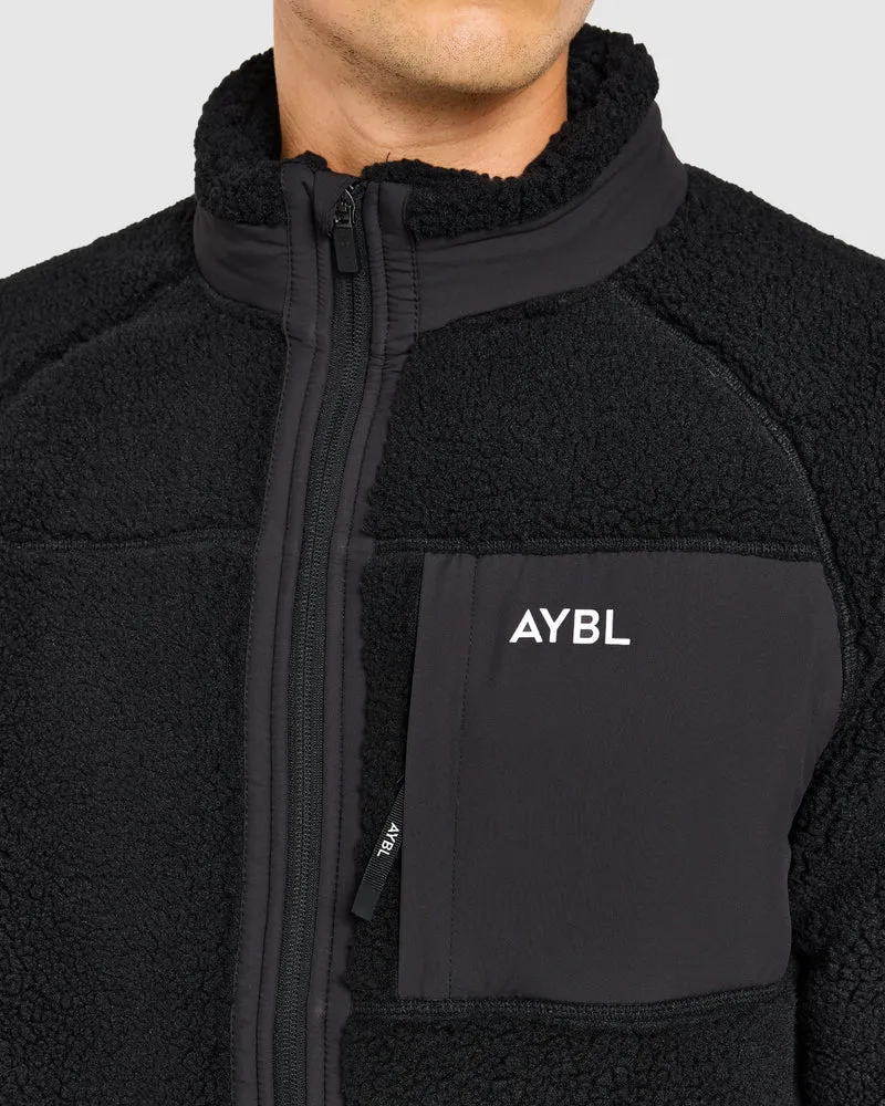 Classic Zip Up Fleece Jacket - Noir