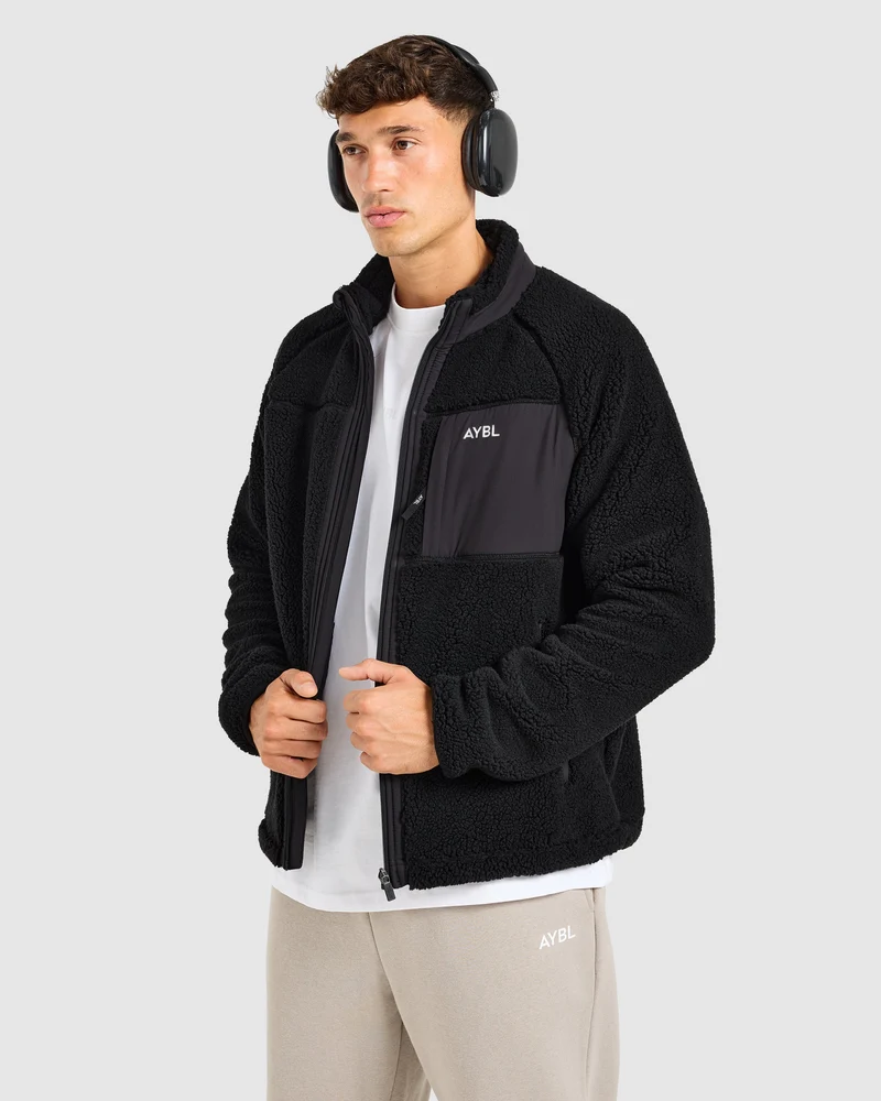 Classic Zip Up Fleece Jacket - Noir